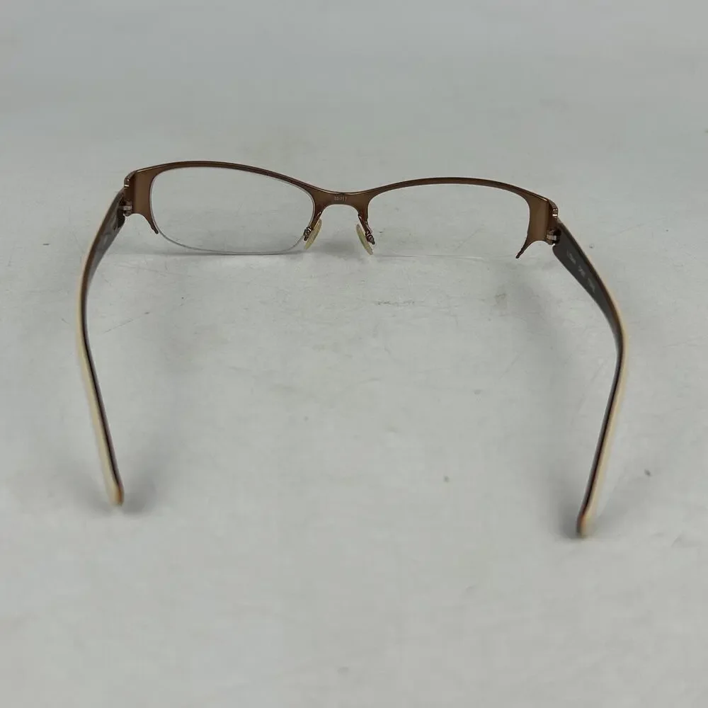 Cole Haan Ch900 Eyeglasses Topaz‎ Unisex Adult Brown Metal Half Rim 53-17-130mm